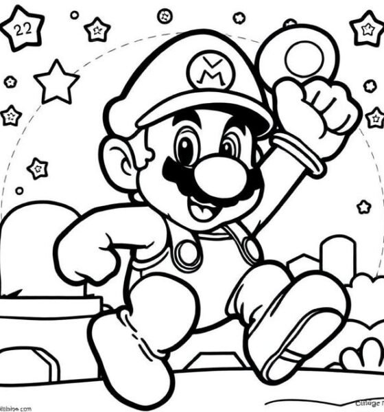 super mario colaoring pages