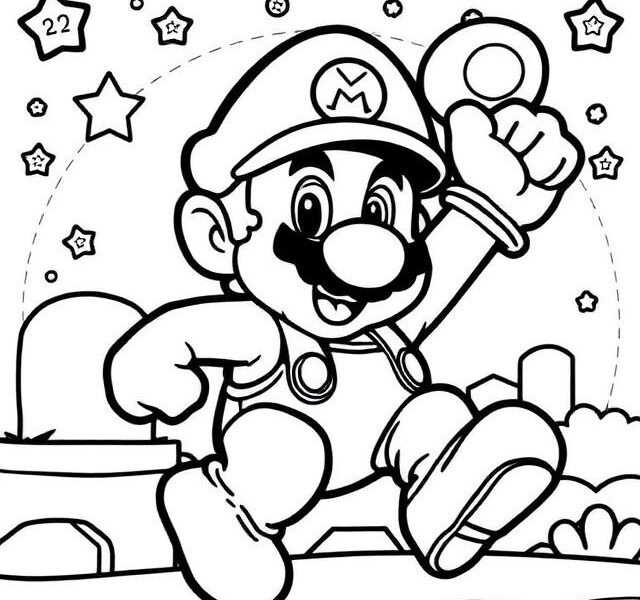 super mario colaoring pages